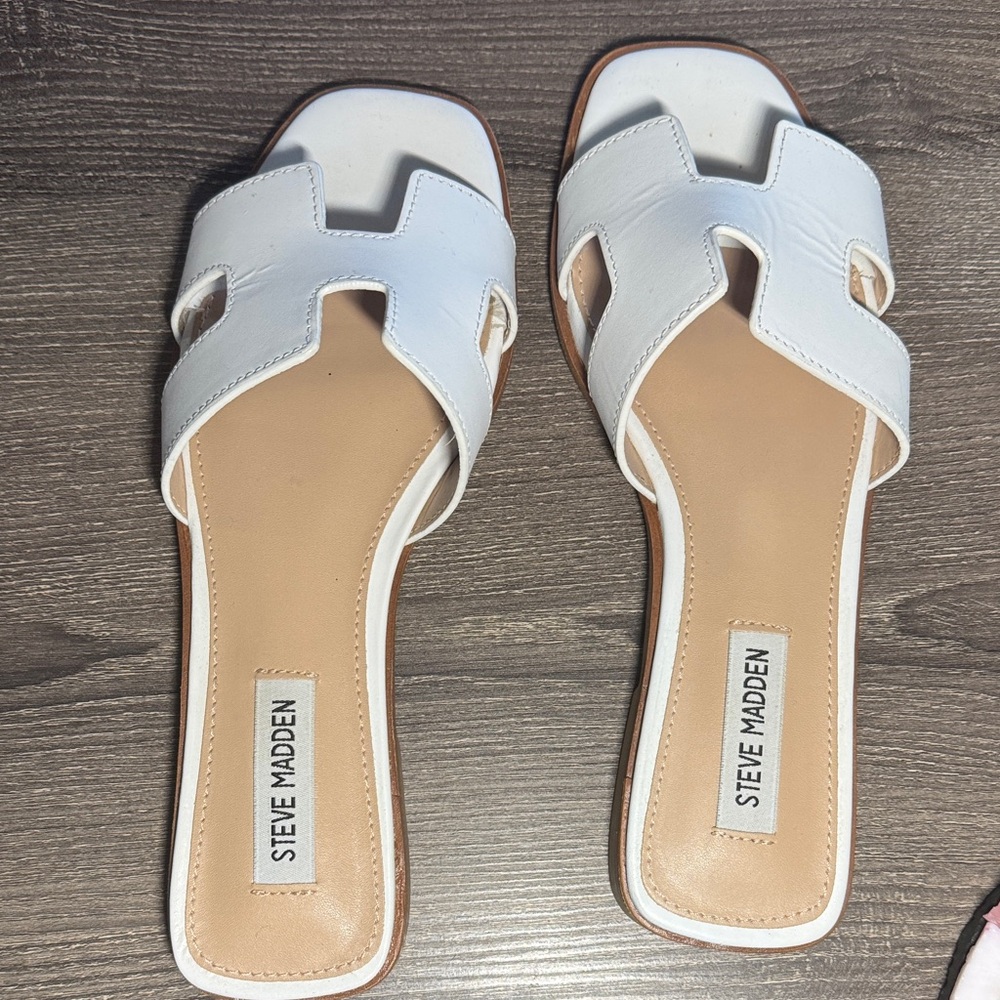 Steve Madden White Cutout Sandals
